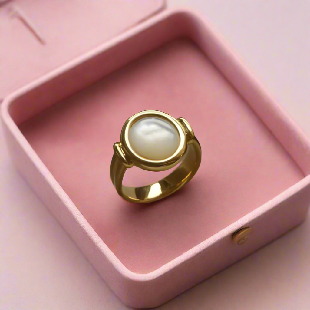 Elegante ring med perler