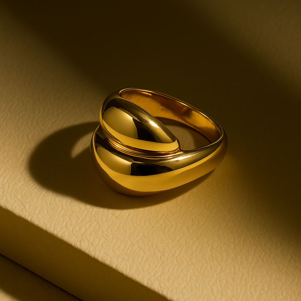 Dobbeltbåndet chunky ring