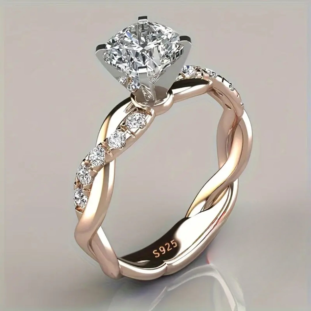 Flettet ring med krystaller