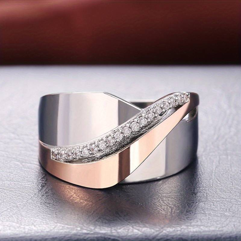 Vintage Rose Guld & Sølv Zirkonia Ring