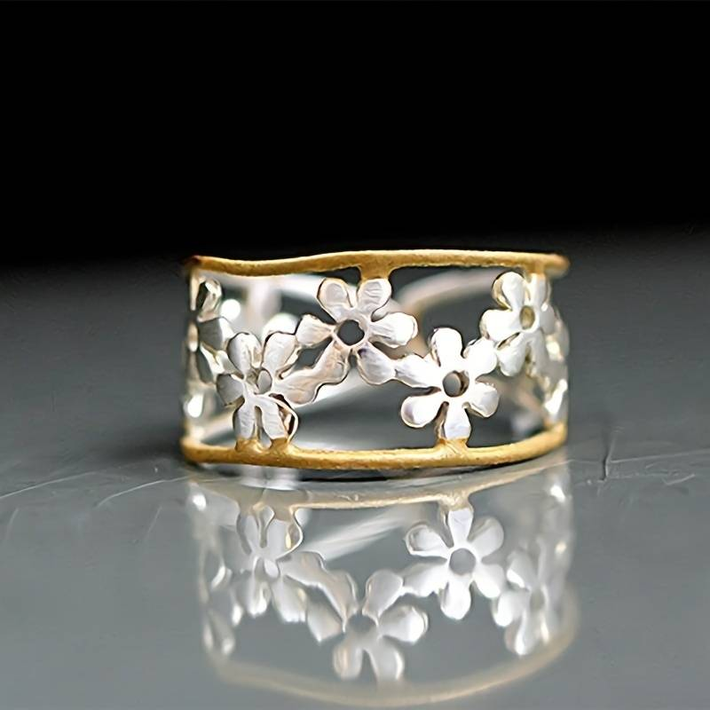 Hohler Guldring med Sølvblomster