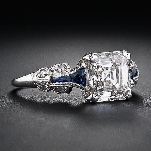 Brilliant Vintage Ring i Blå og Sølv