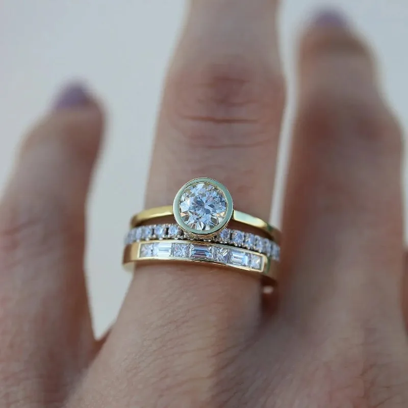 Vintage Ring-Sæt med lyse krystaller