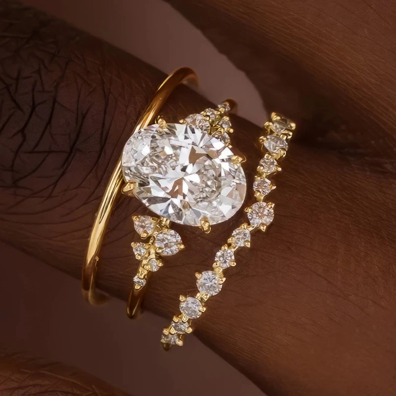 Elegant ring-sæt med zirkonia