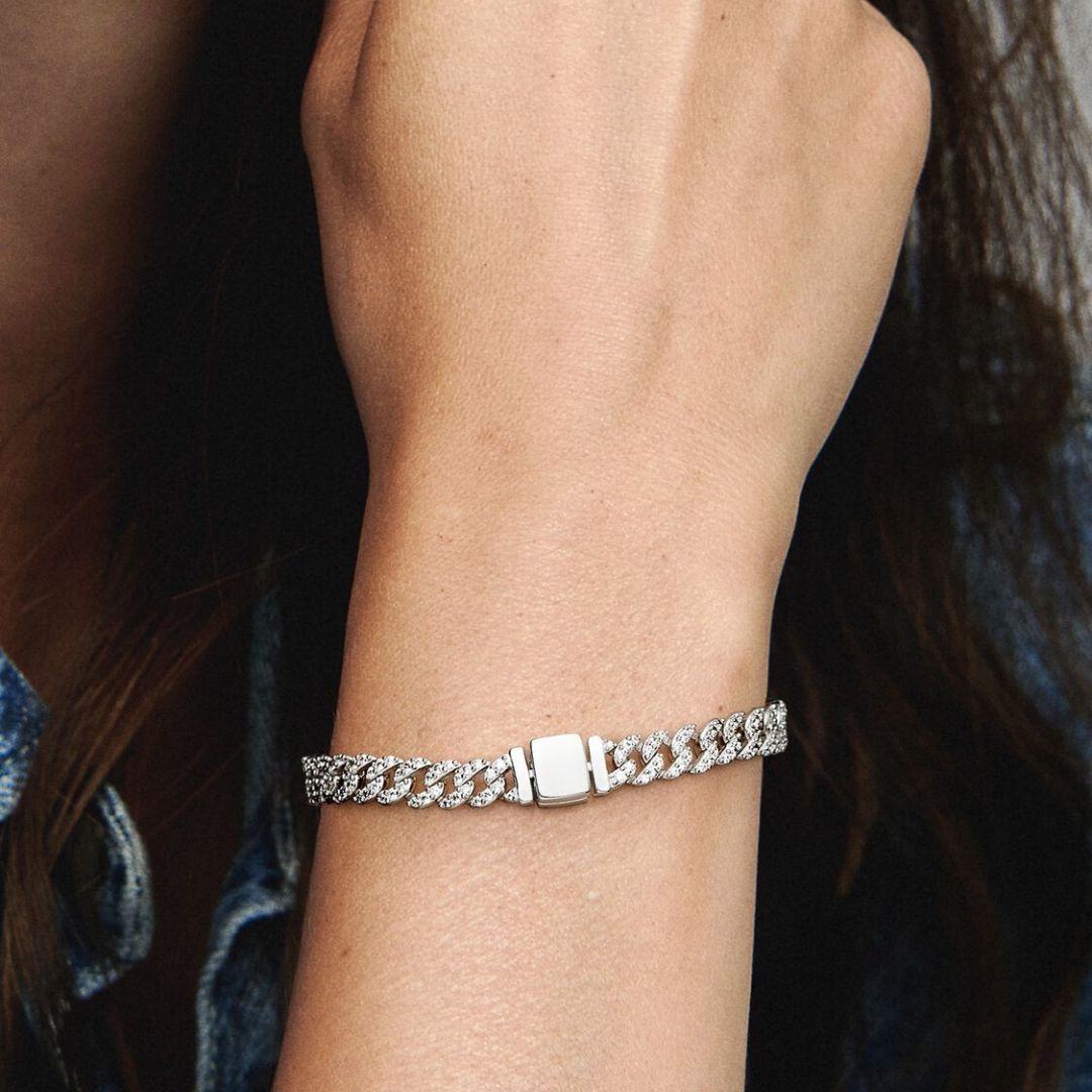 Moissanite cubansk armbånd