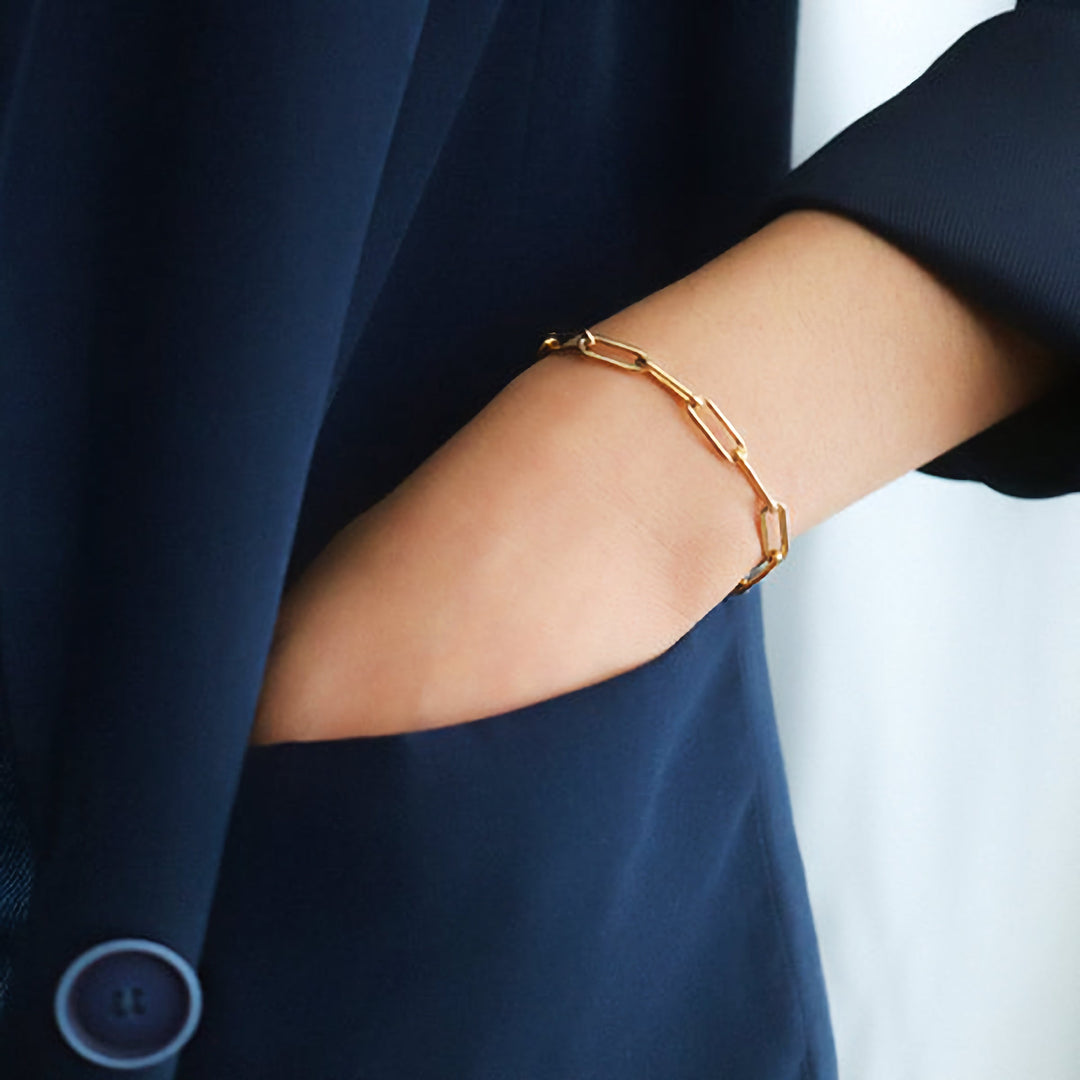 Eloise guld papirclips armbånd