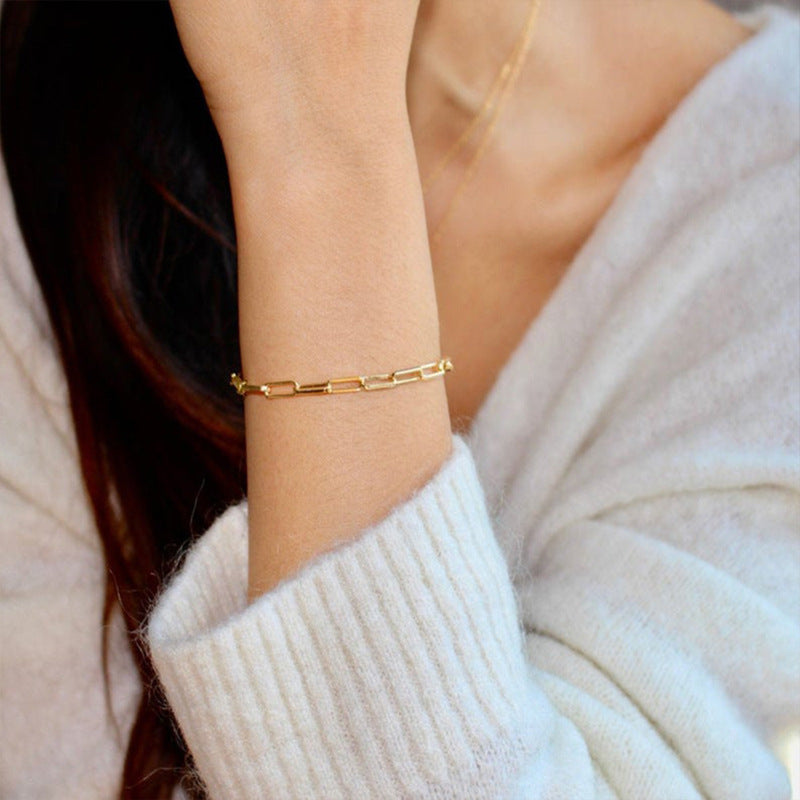 Eloise guld papirclips armbånd