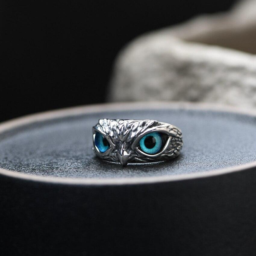Ugle af Lykke Justerbar Ring i Sølv og Opal