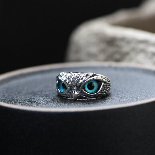 Ugle af Lykke Justerbar Ring i Sølv og Opal