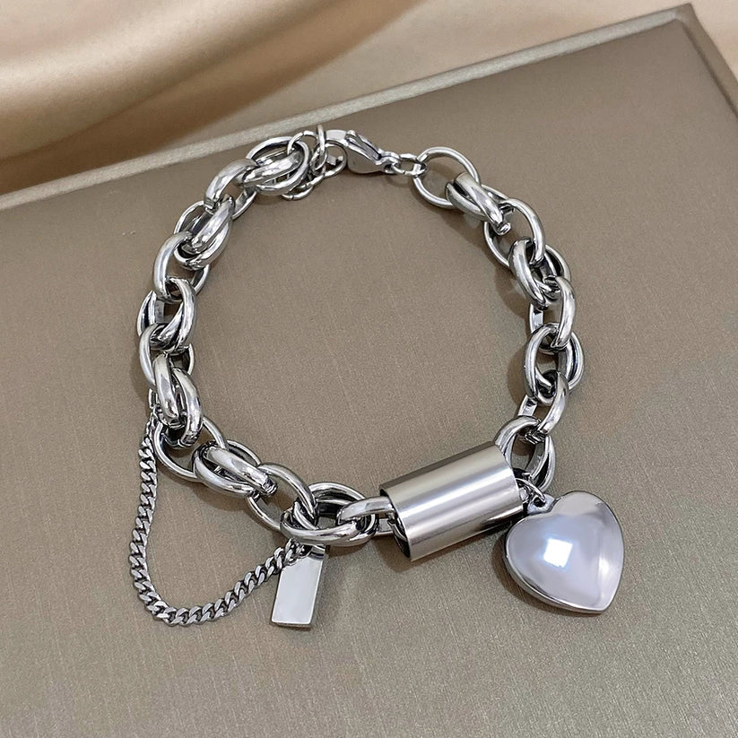 Hjerte chunky armbånd i guld