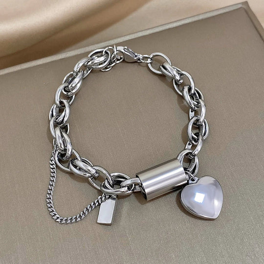Hjerte chunky armbånd i guld