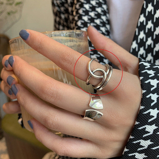 Stor sølvknude tommelfingerring
