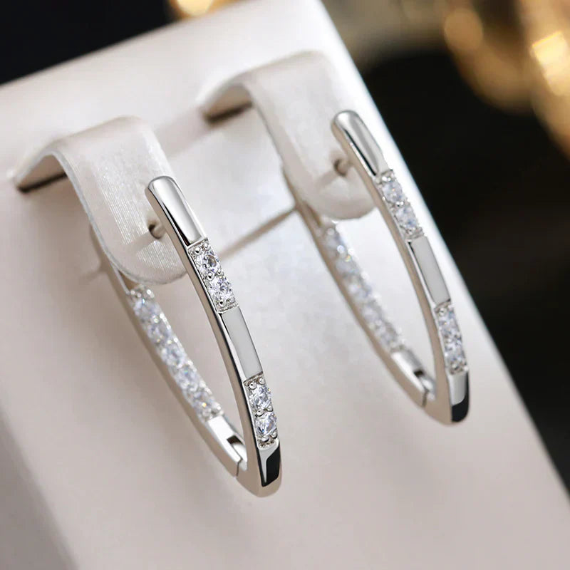 Elegante Zirkonia Øreringe i Guld