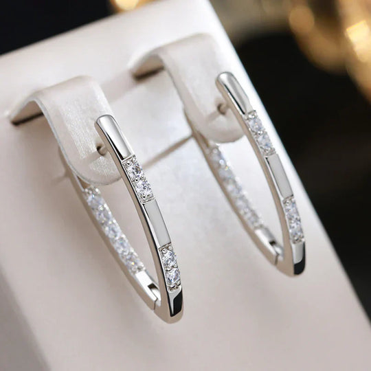 Elegante Zirkonia Øreringe i Guld