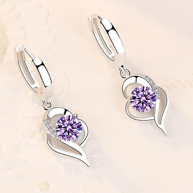 Florale øreringe i 925 sterling sølv og zirkonia