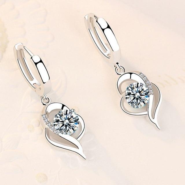Florale øreringe i 925 sterling sølv og zirkonia