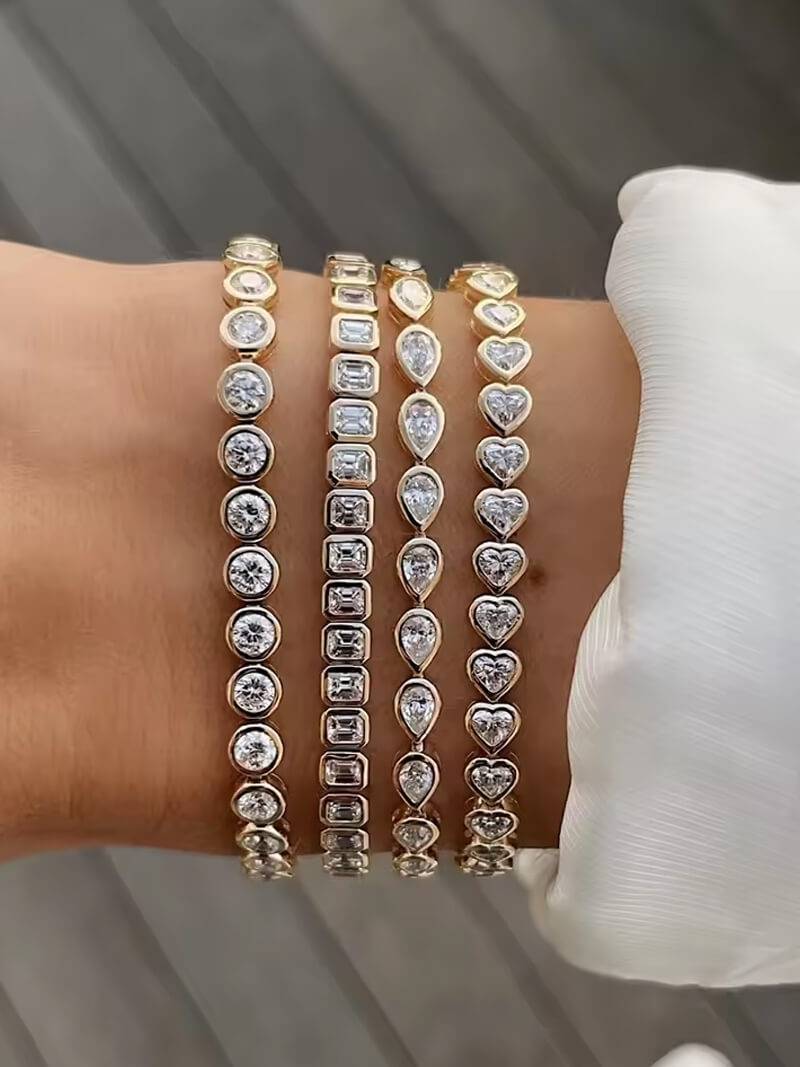 Arabella hjerteformet zirkonia tennisarmbånd