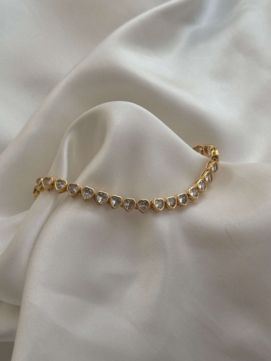 Arabella hjerteformet zirkonia tennisarmbånd