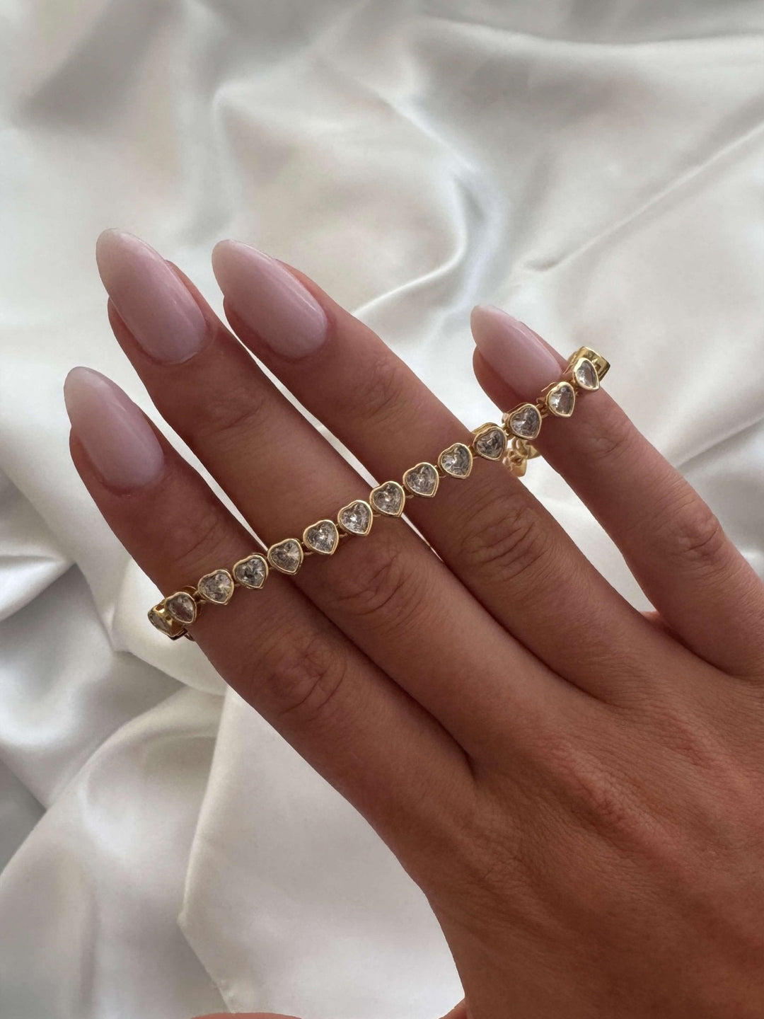 Arabella hjerteformet zirkonia tennisarmbånd