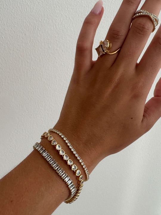 Arabella hjerteformet zirkonia tennisarmbånd